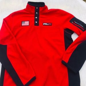 Ralph Lauren pullover fleece with zip arm pouch